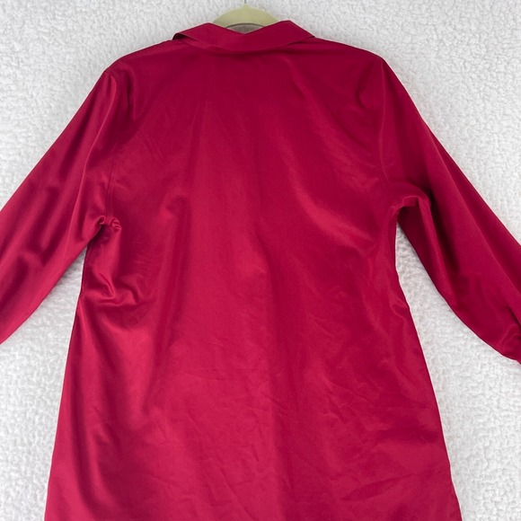 Chico's Solid‎ Red Button-Up Shirt Womens Long Sleeve Collared Size 12/14 Petite - Picture 11 of 14